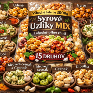 Syrové uzlíky mix 3000g – výhodné balenie 15 druhov syrových uzlíkov s rôznymi príchuťami